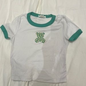 White Graphic Baby Tee Cute